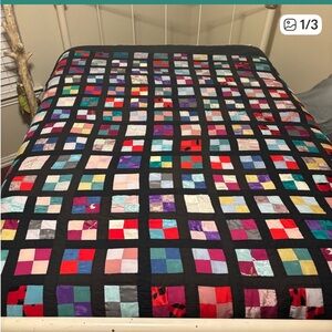 BEAUTIFUL Multicolor Patchwork Quilt Homemade Full perfect condition